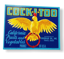 Load image into Gallery viewer, Old Cock-I-Too Cockatoo Fruit Crate Label