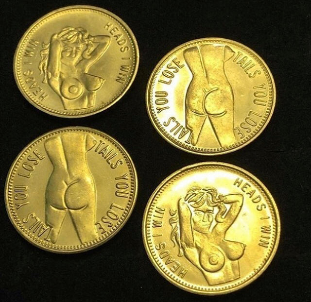 1970’s Risqué Heads And Tail Flip Coin