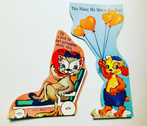 1950’s Unused Children’s Valentines Cards Cat/Dog