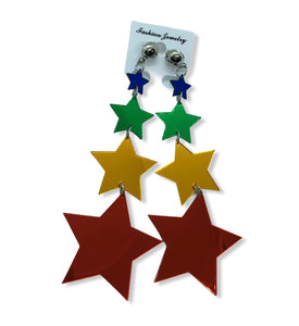 Colorful Dangle Stars Earrings