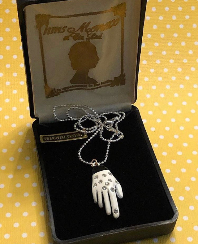 1980’s Michael Jackson Rhinestone Glove Necklace