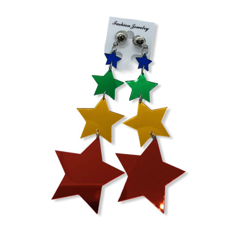 Colorful Dangle Stars Earrings