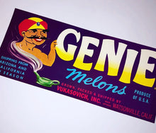 Load image into Gallery viewer, 1950’s Genie Melons Fruit Crate Label