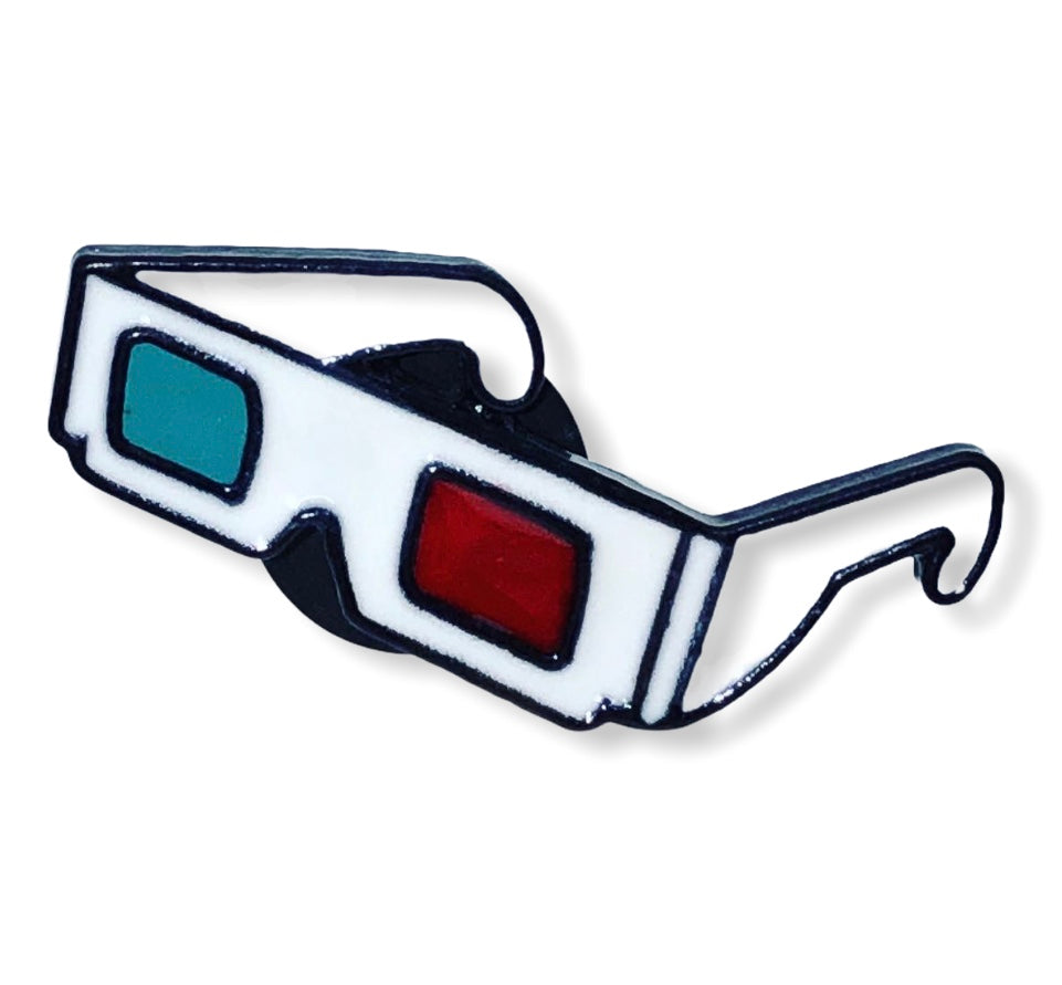 3D Movie Glasses Enamel Pin