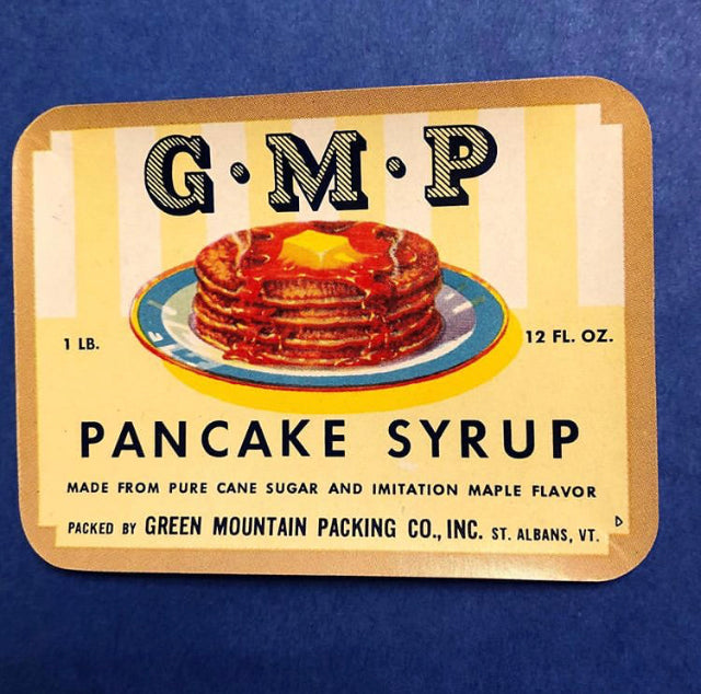 Unused Mid Century Pancake Syrup Label