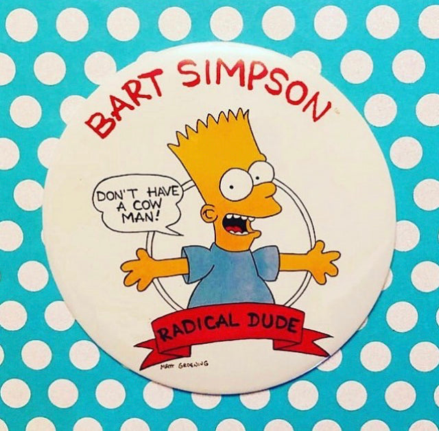 Giant Vintage Bart Simpsons Pinback Button