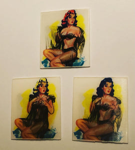 HTF Risque Pinup Girl in Lingerie Flicker Card