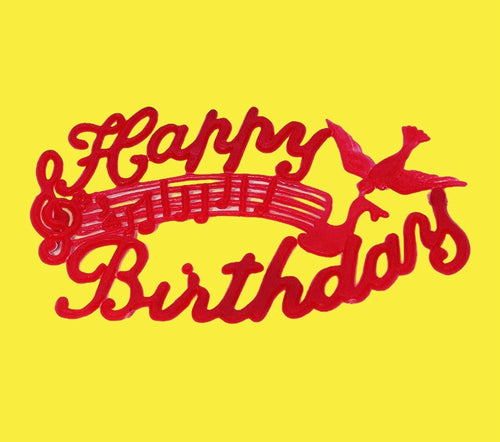 Vintage Happy Birthday Cake Script