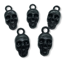 Load image into Gallery viewer, 5pcs Black Skull Charms