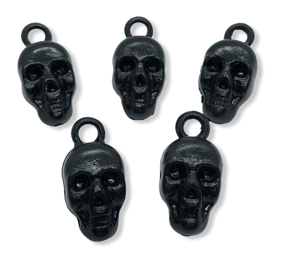 5pcs Black Skull Charms