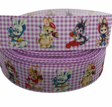 Load image into Gallery viewer, Retro Rabbit Grosgrain Ribbon Per Yard