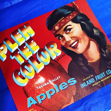 Load image into Gallery viewer, 1940’s Plen Tee Color Apple Crate Label