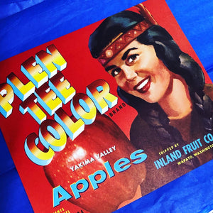 1940’s Plen Tee Color Apple Crate Label