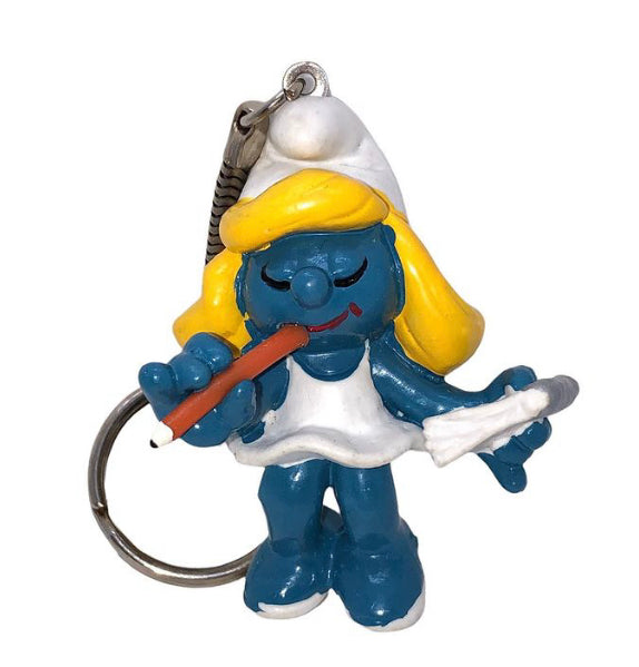 80’s NOS Smurfette Secretary Figural Keychain