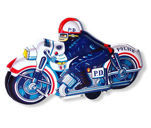 Japan Tin Litho Police Motorcycle NOS