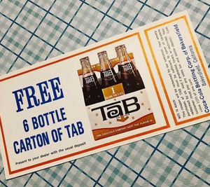 1960s Unused Tab Cola Coupon