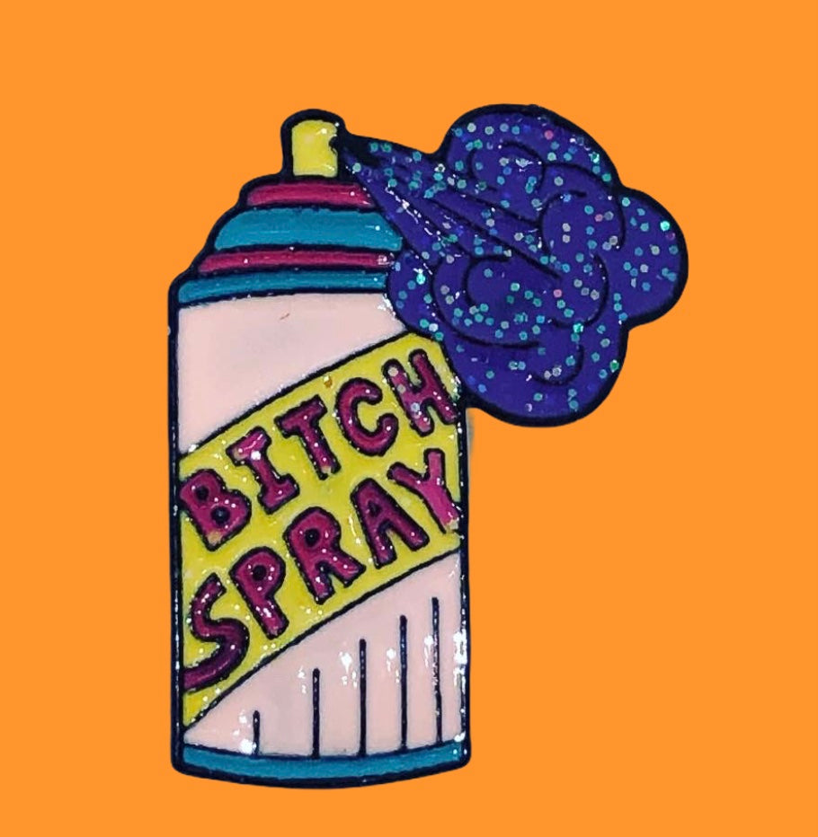 B Word Spray Funny Enamel Pin