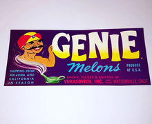 Load image into Gallery viewer, 1950’s Genie Melons Fruit Crate Label