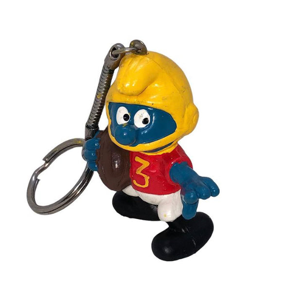 80’s NOS Football Smurf Figural Keychain