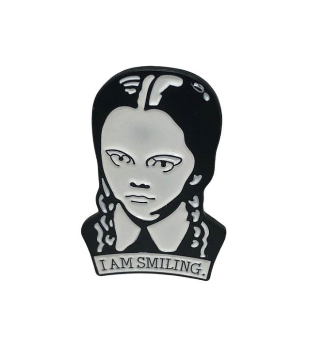 Wednesday Addams I am Smiling Enamel Pin