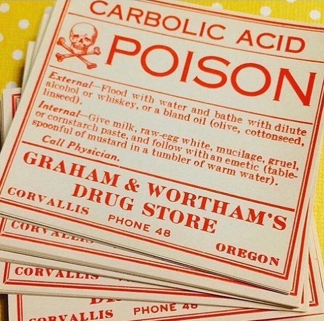 Old Carbolic Acid Poison Bottle Label