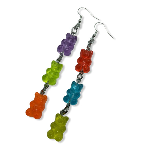 Playful Dangle Gummy Bear Earrings