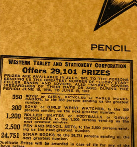 1940’s Lucky Star Pencil Writing Tablet