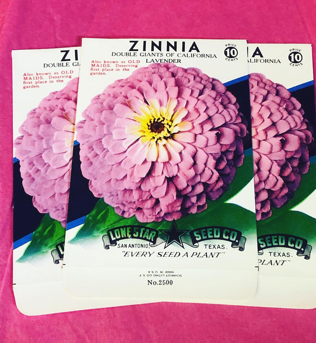 Unused 1950’s Zinnia Seed Packet