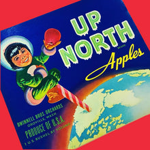 Load image into Gallery viewer, Up North Apples Eskimo Fruit Crate Label