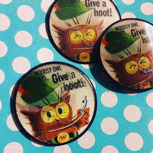 70s Woodsy the Owl Lenticular Pinback Button