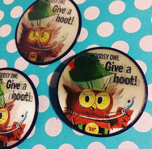 70s Woodsy the Owl Lenticular Pinback Button