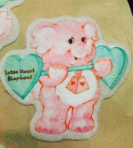 1980s Lotsa Heart Elephant Iron On Patch