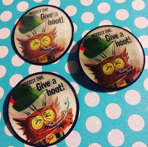 70s Woodsy the Owl Lenticular Pinback Button